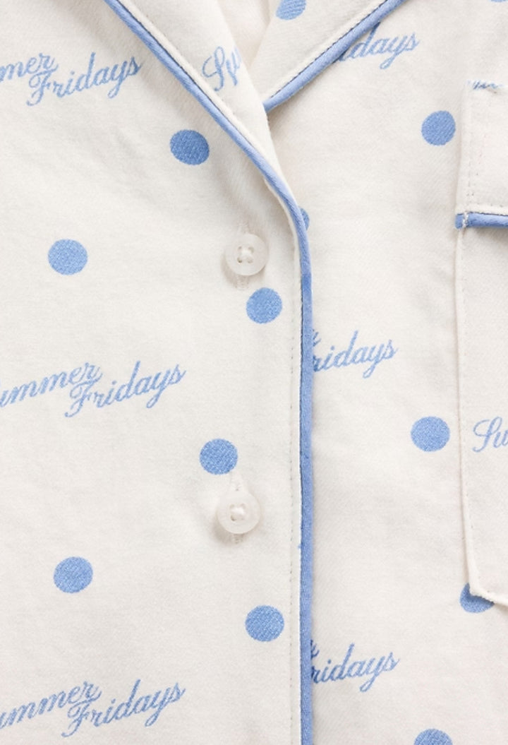 Relaxed Flannel Dotted PJ Shirt - GLAM MODA