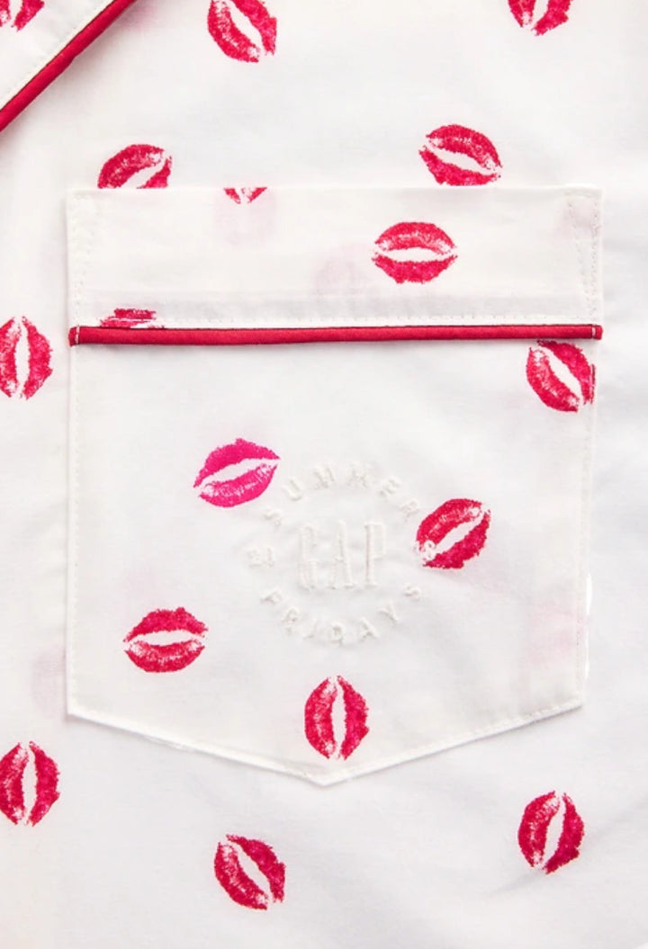 Relaxed Poplin Kiss PJ Shirt - GLAM MODA