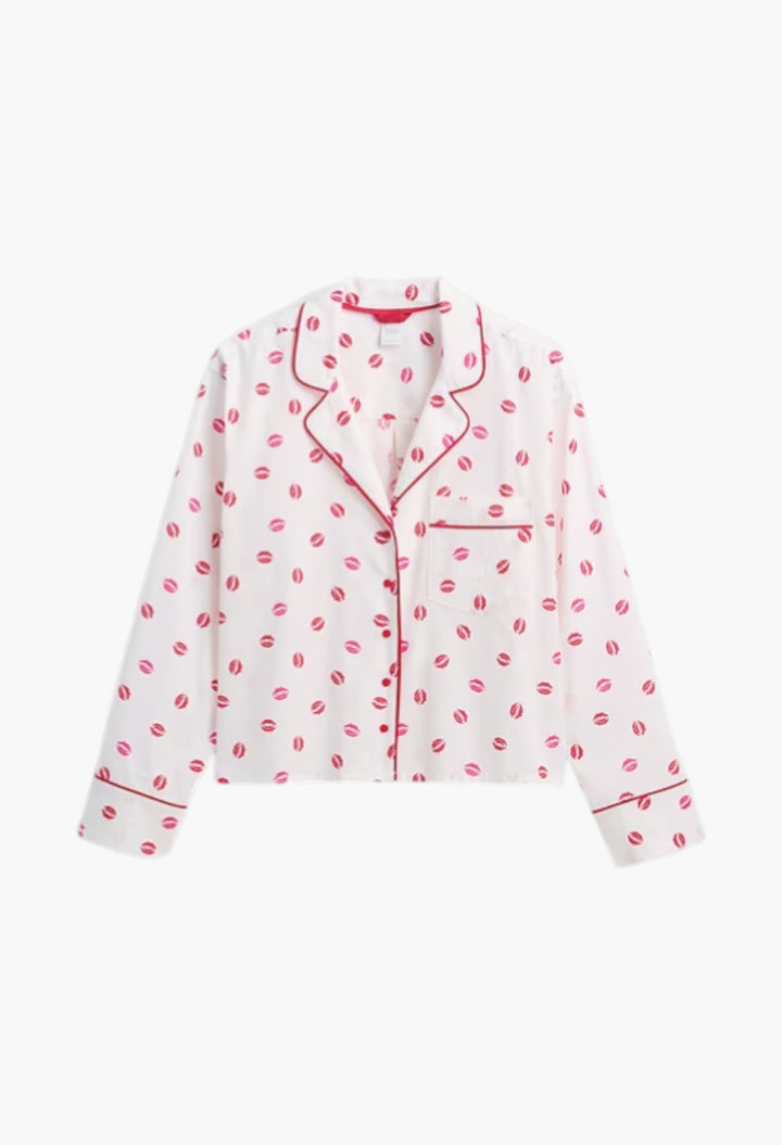 Relaxed Poplin Kiss PJ Shirt - GLAM MODA