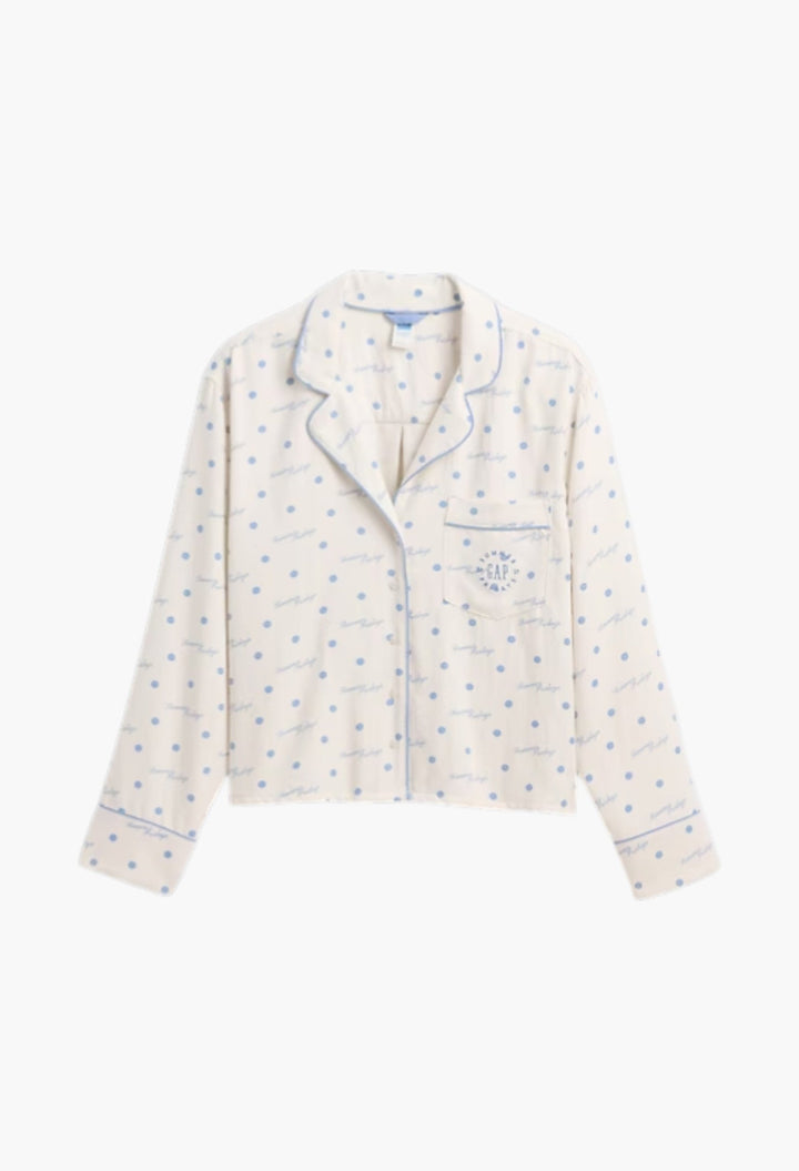 Relaxed Flannel Dotted PJ Shirt - GLAM MODA