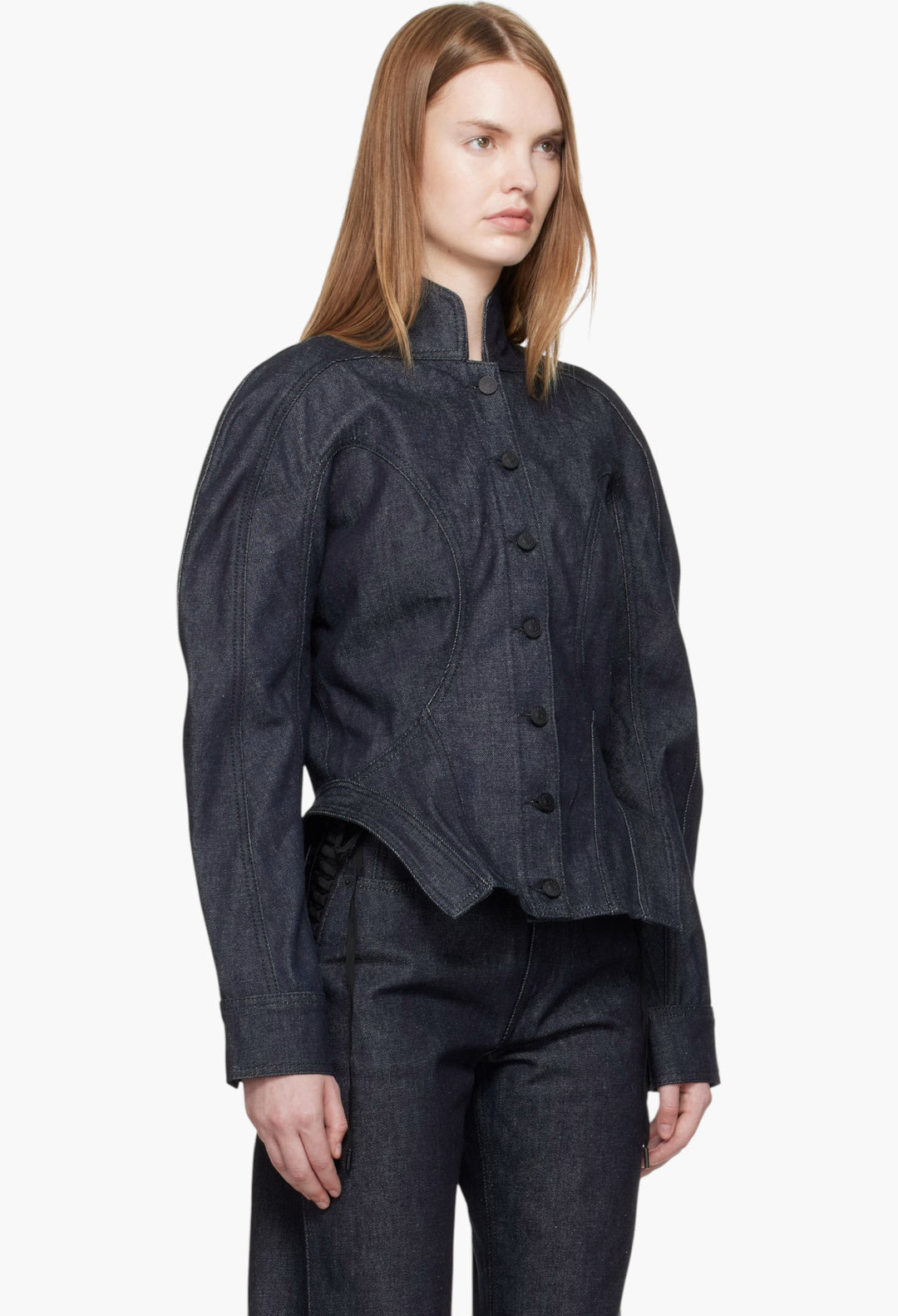 Indigo Sculptural Denim Jacket - GLAM MODA