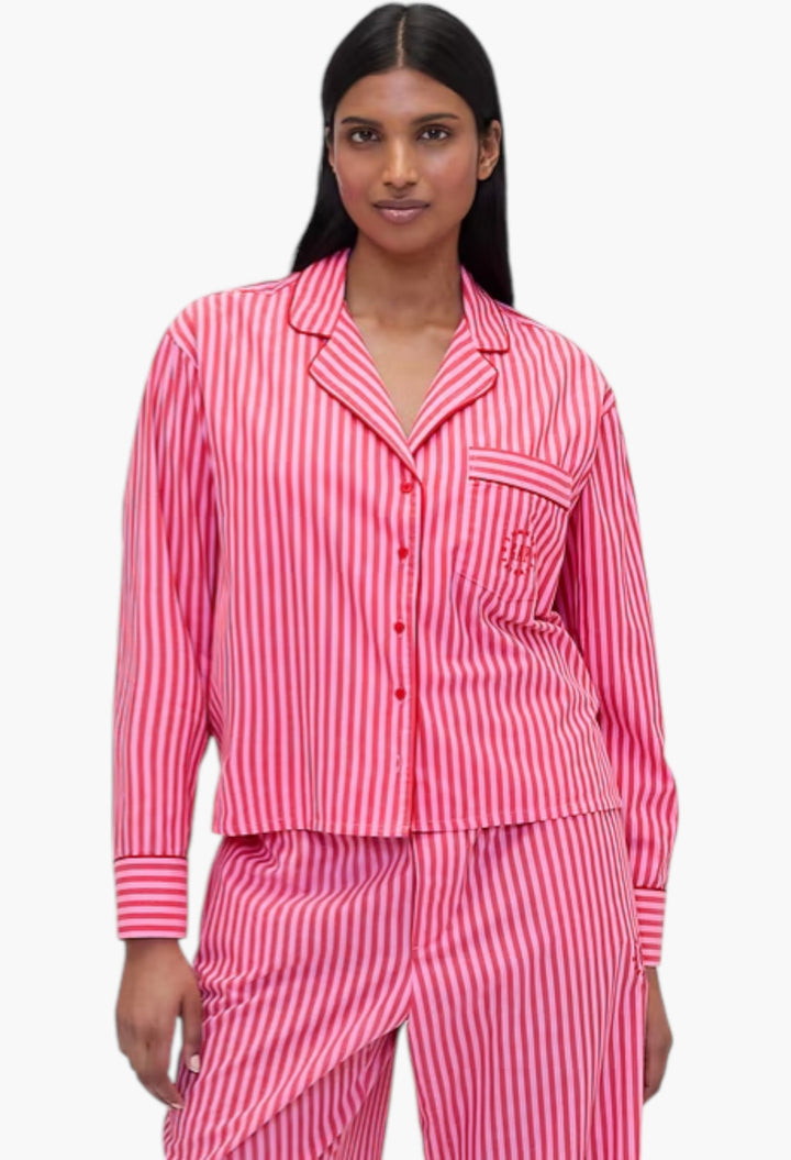 Gap × Summer Fridays Relaxed Poplin Stripe PJ Shirt - GLAM MODA