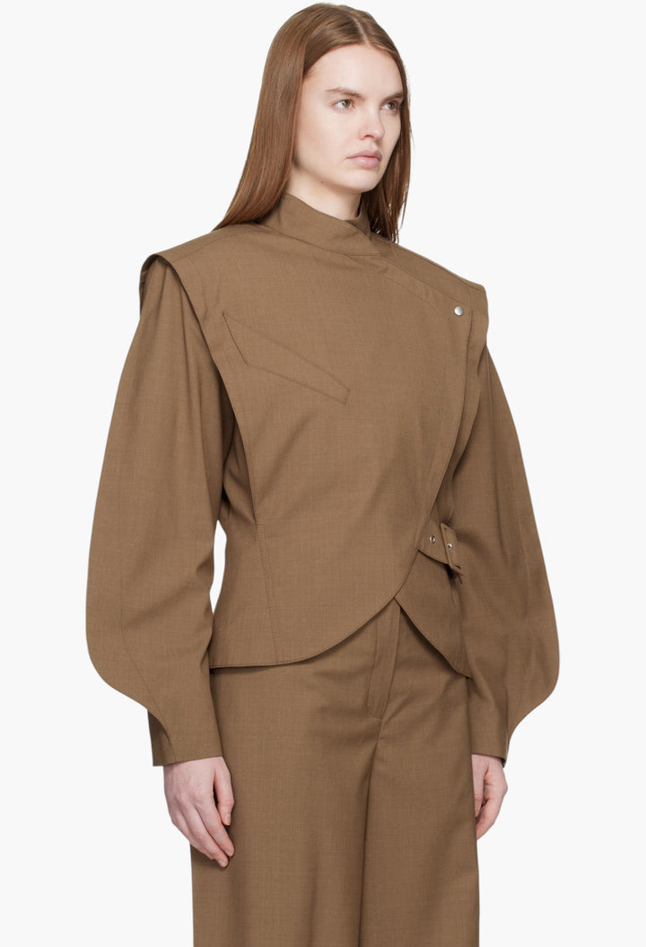 Brown Super Fine Mela Jacket - GLAM MODA