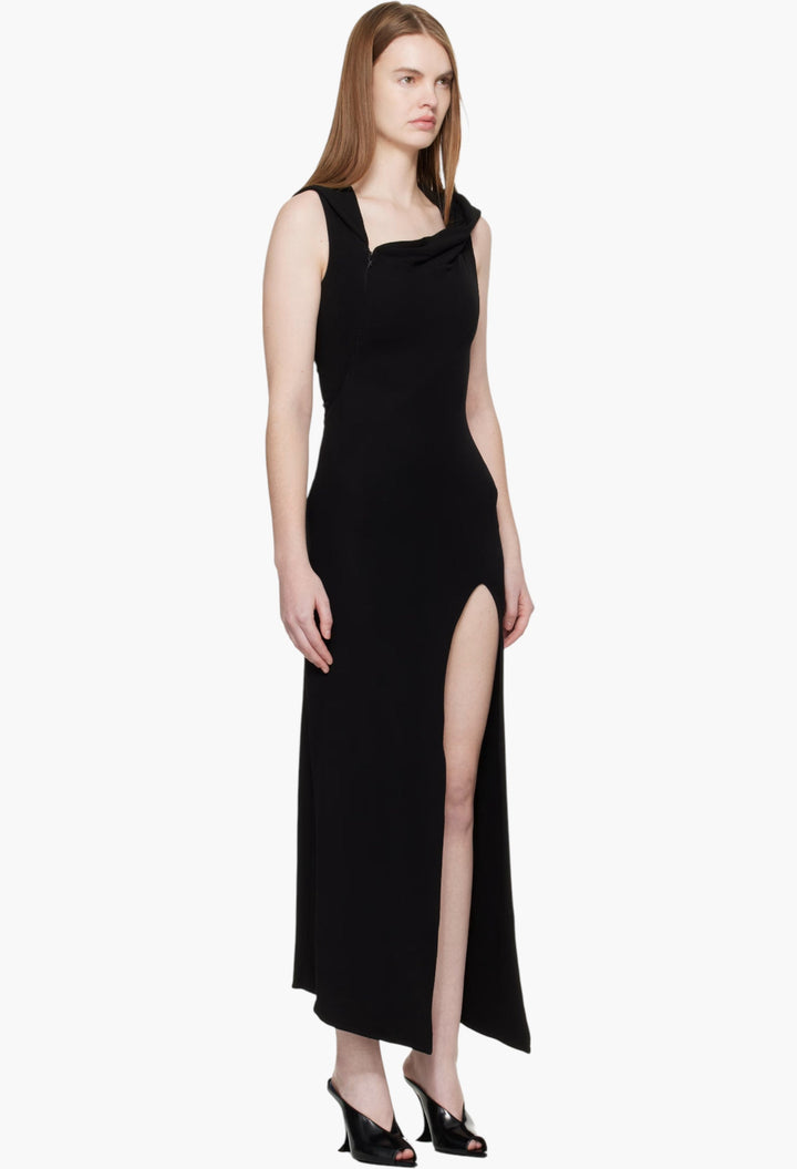 Black Hooded Sleeveless Maxi Dress - GLAM MODA