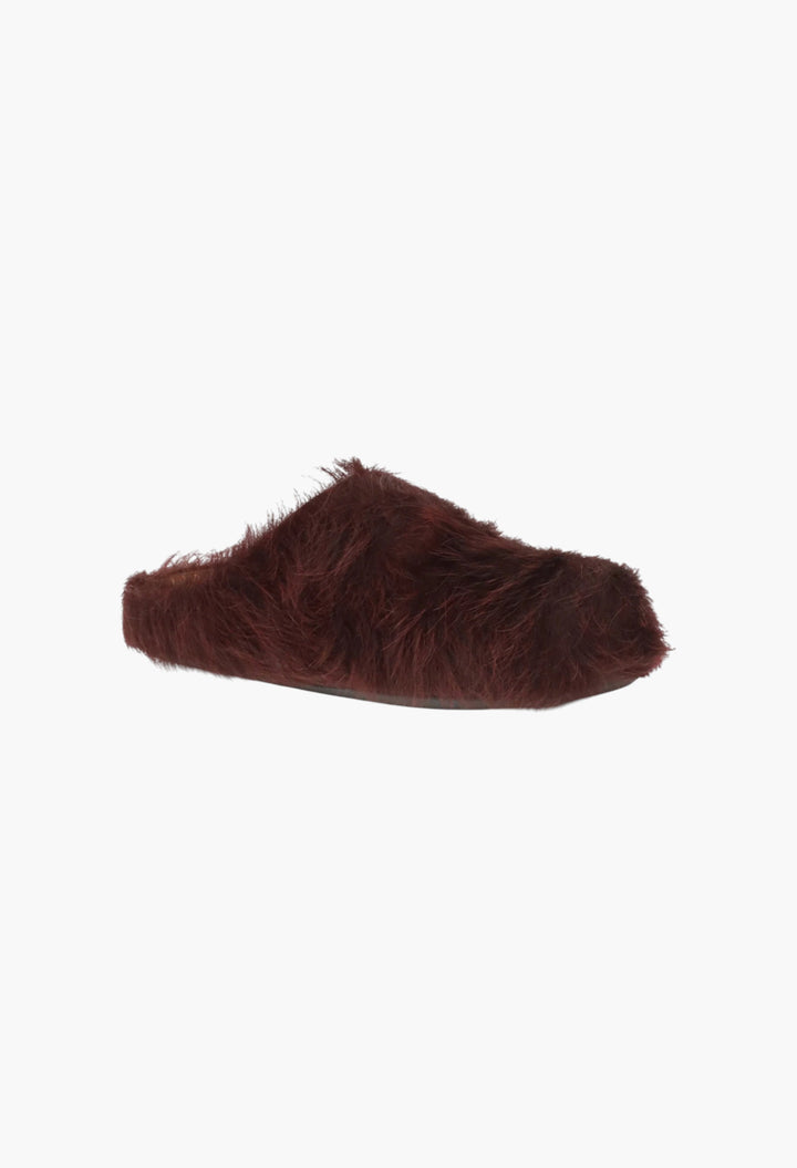 Long-haired calfskin Fussbett Mules