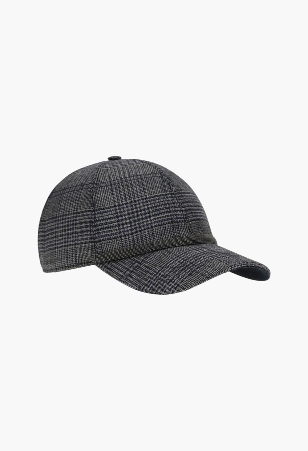 Prince of Wales Fabric Baseball Hat with Shiny Band - GLAM MODA
