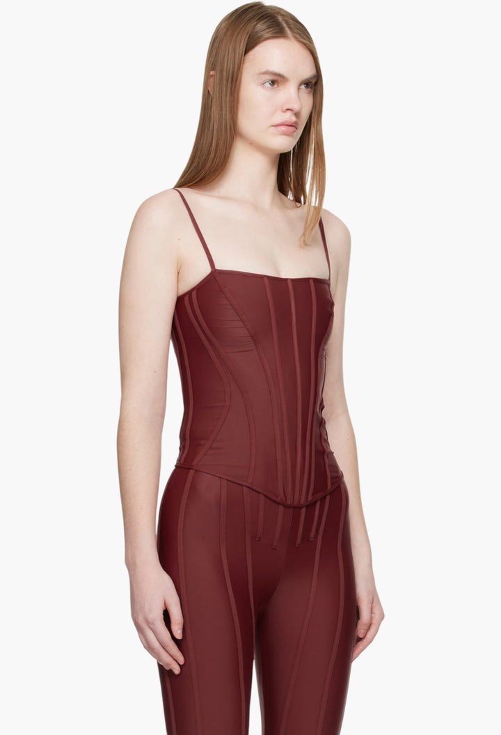 Exclusive Burgundy Corseted Top - GLAM MODA