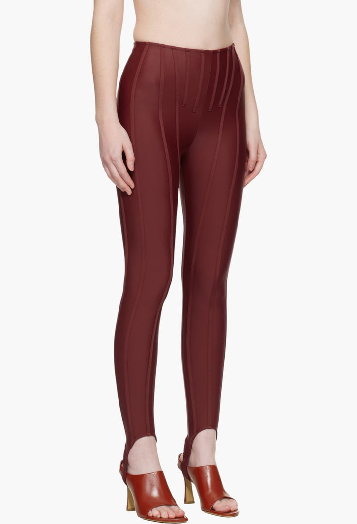 Exclusive Burgundy Corseted Leggings - GLAM MODA