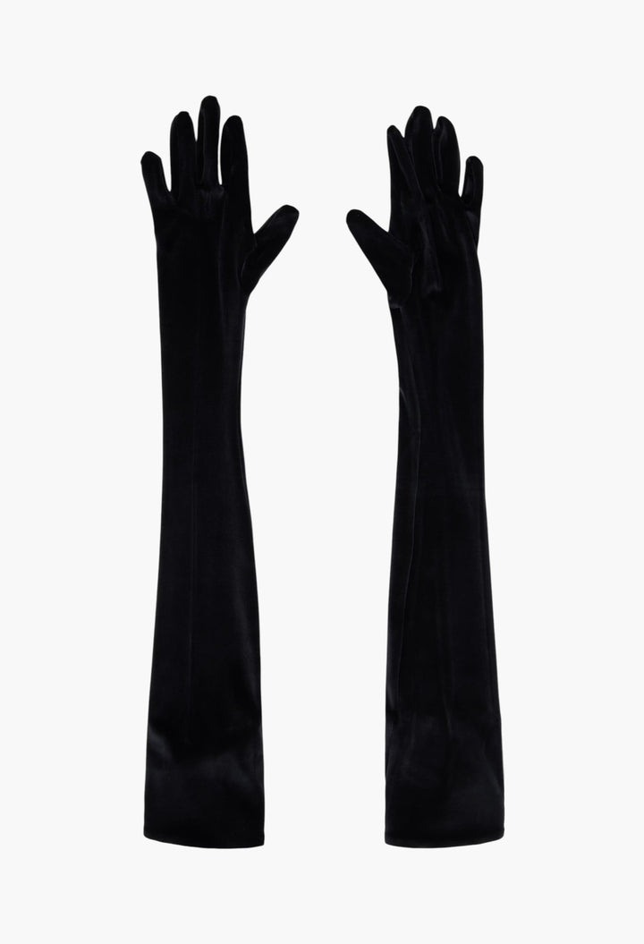 Black Velour Gloves - GLAM MODA
