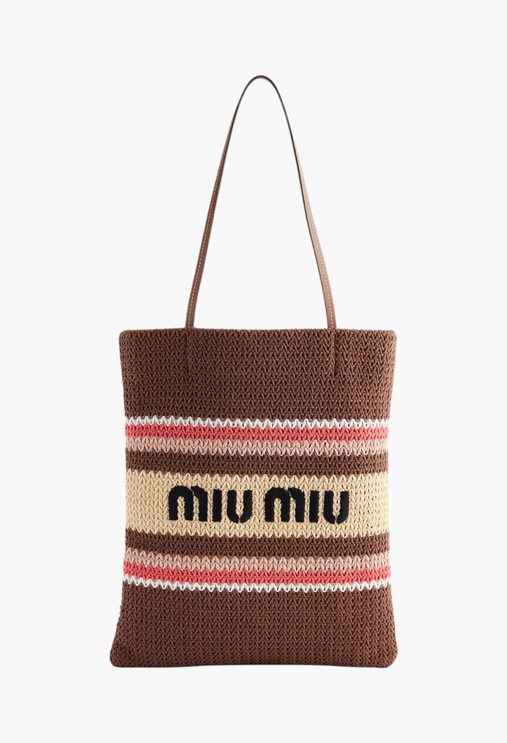 Embroidered-Logo Crochet Tote Bag - GLAM MODA