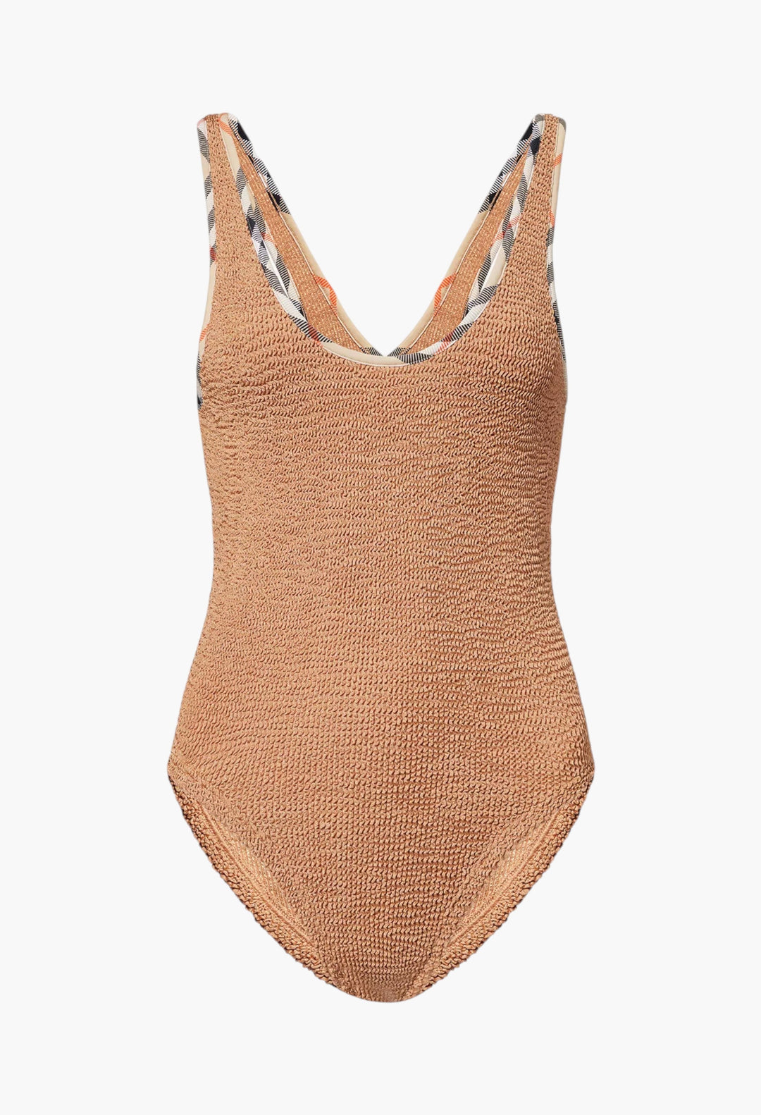 Burberry X Hunza G Faye Check-Trim Swimsuit And Scrunchie Set - GLAM MODA
