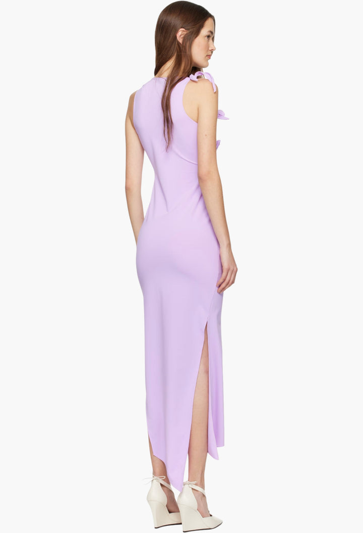 Purple Flower Maxi Dress - GLAM MODA