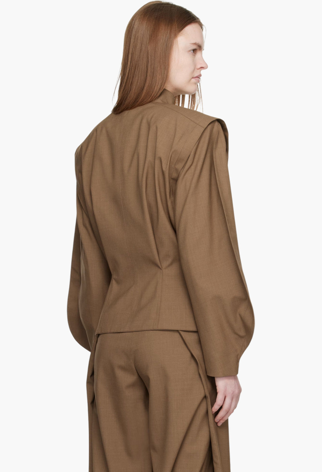 Brown Super Fine Mela Jacket - GLAM MODA