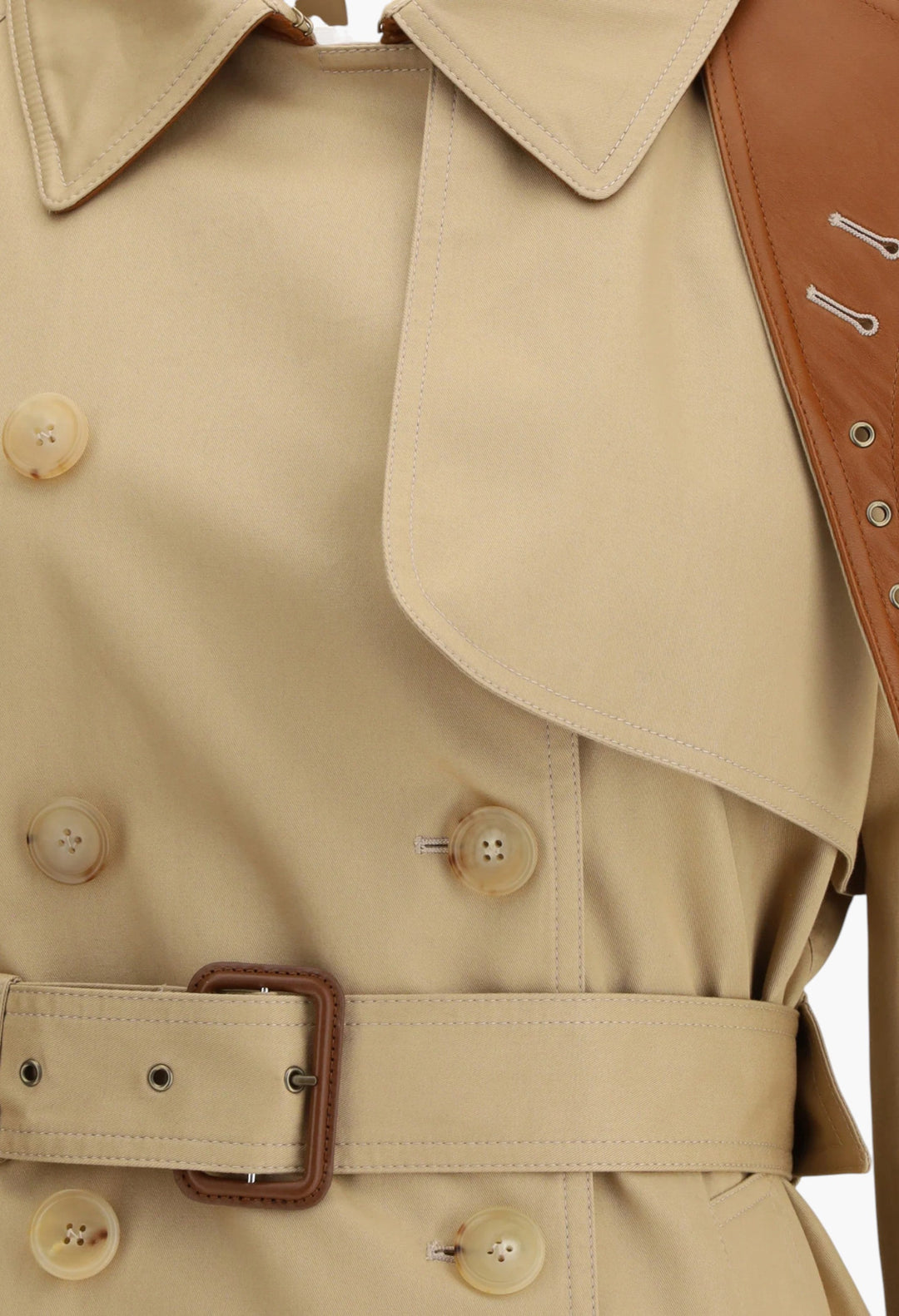 Short cotton gabardine Trench Coat