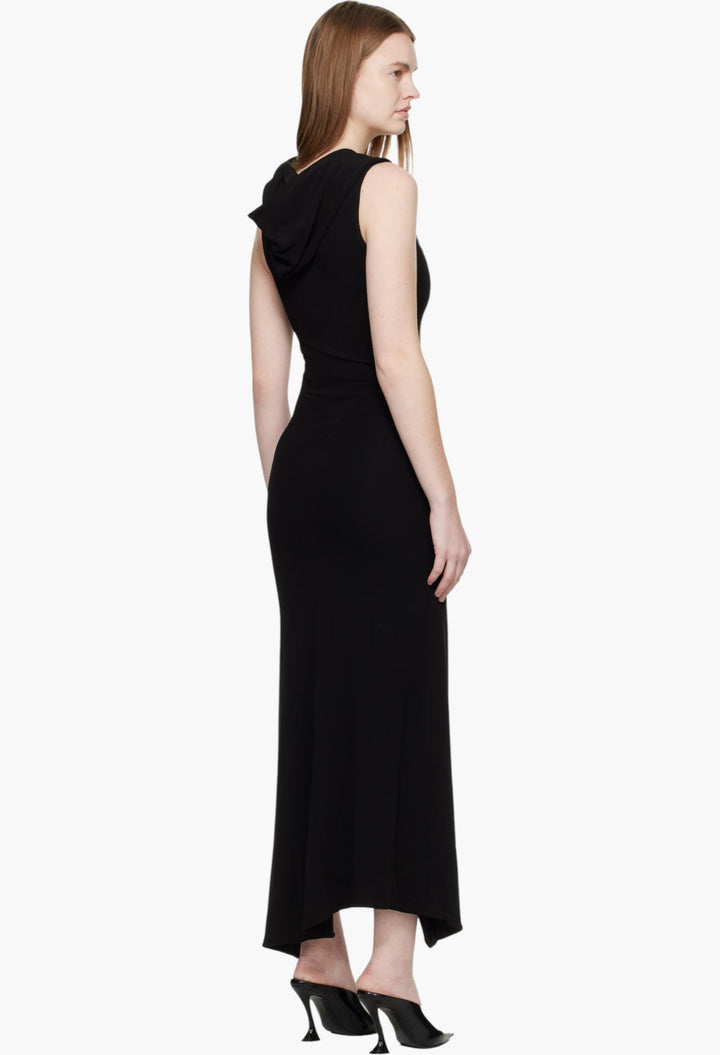 Black Hooded Sleeveless Maxi Dress - GLAM MODA