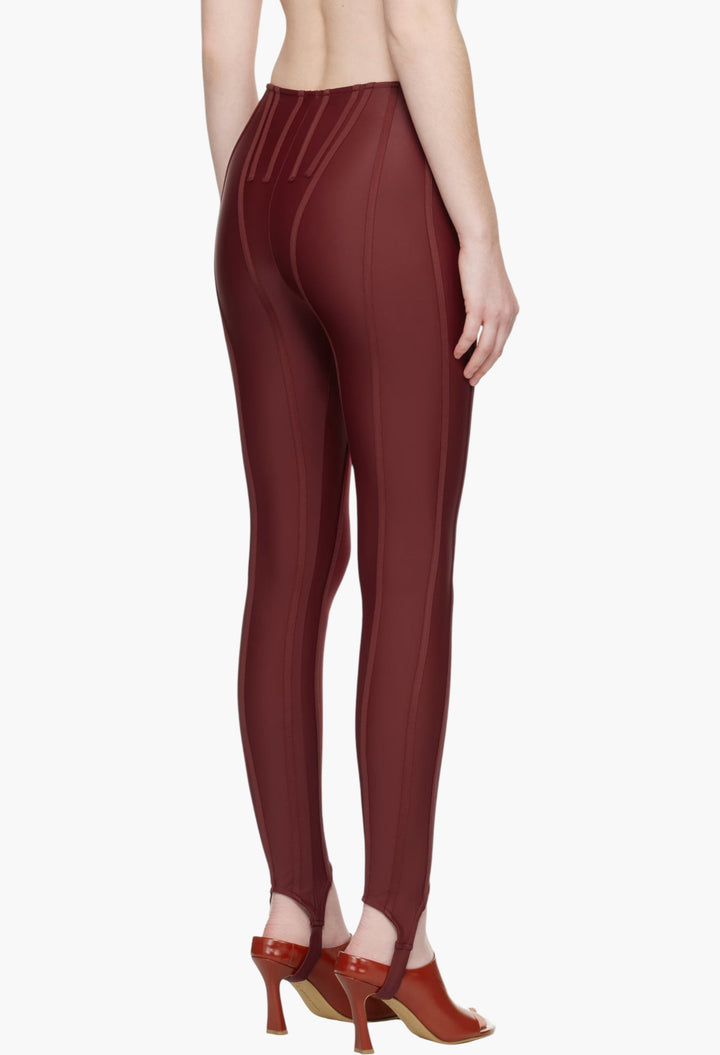 Exclusive Burgundy Corseted Leggings - GLAM MODA
