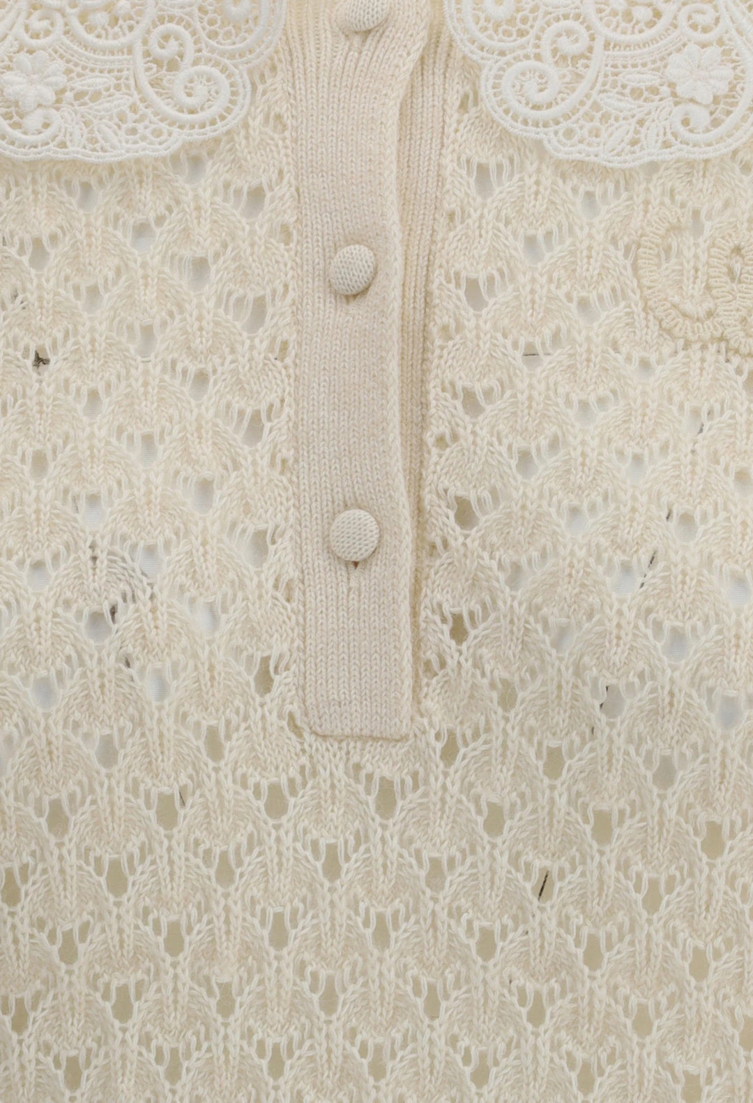 Sweater with lace collar - GLAM MODA
