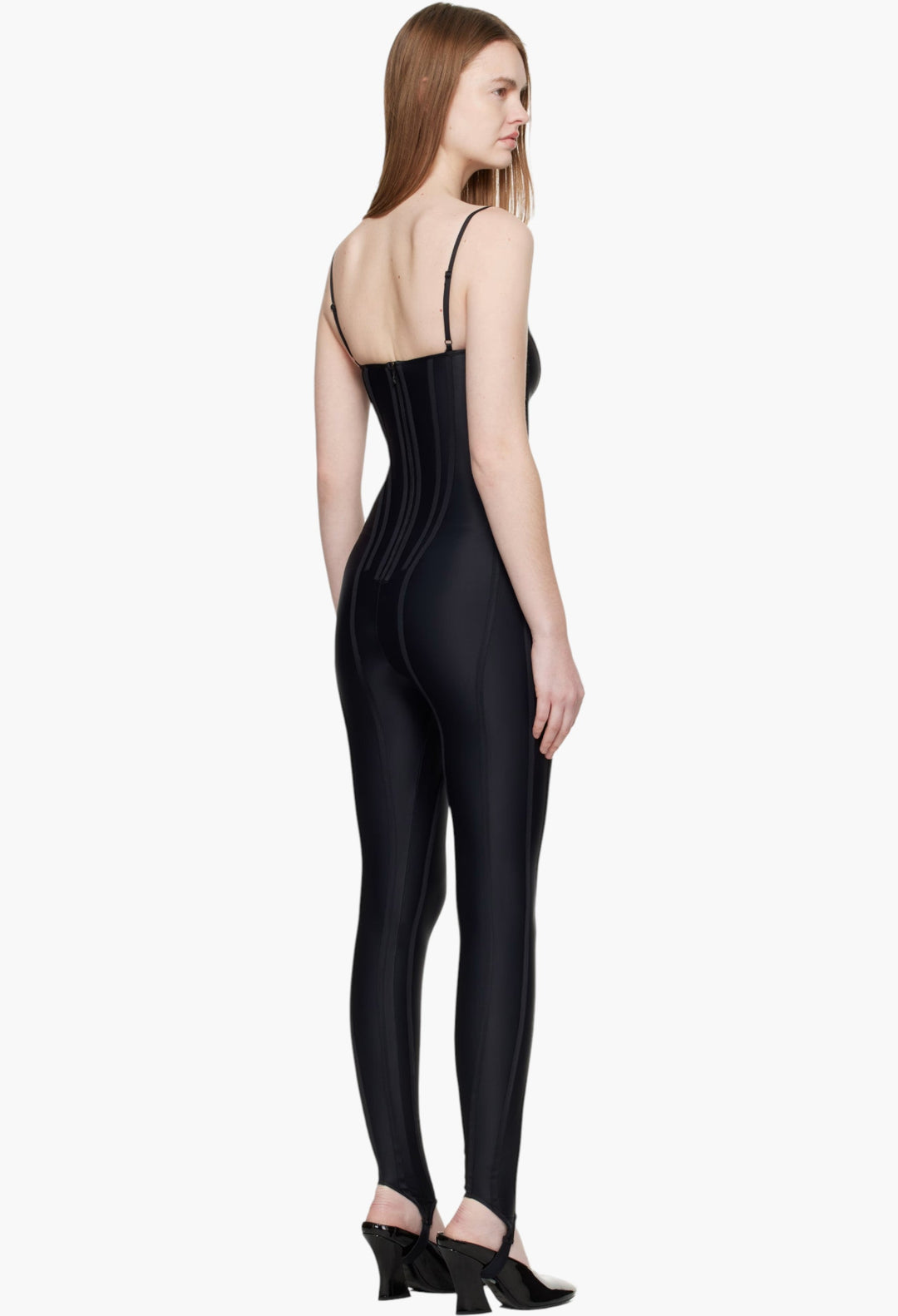 Black Boned Stretch Catsuit - GLAM MODA
