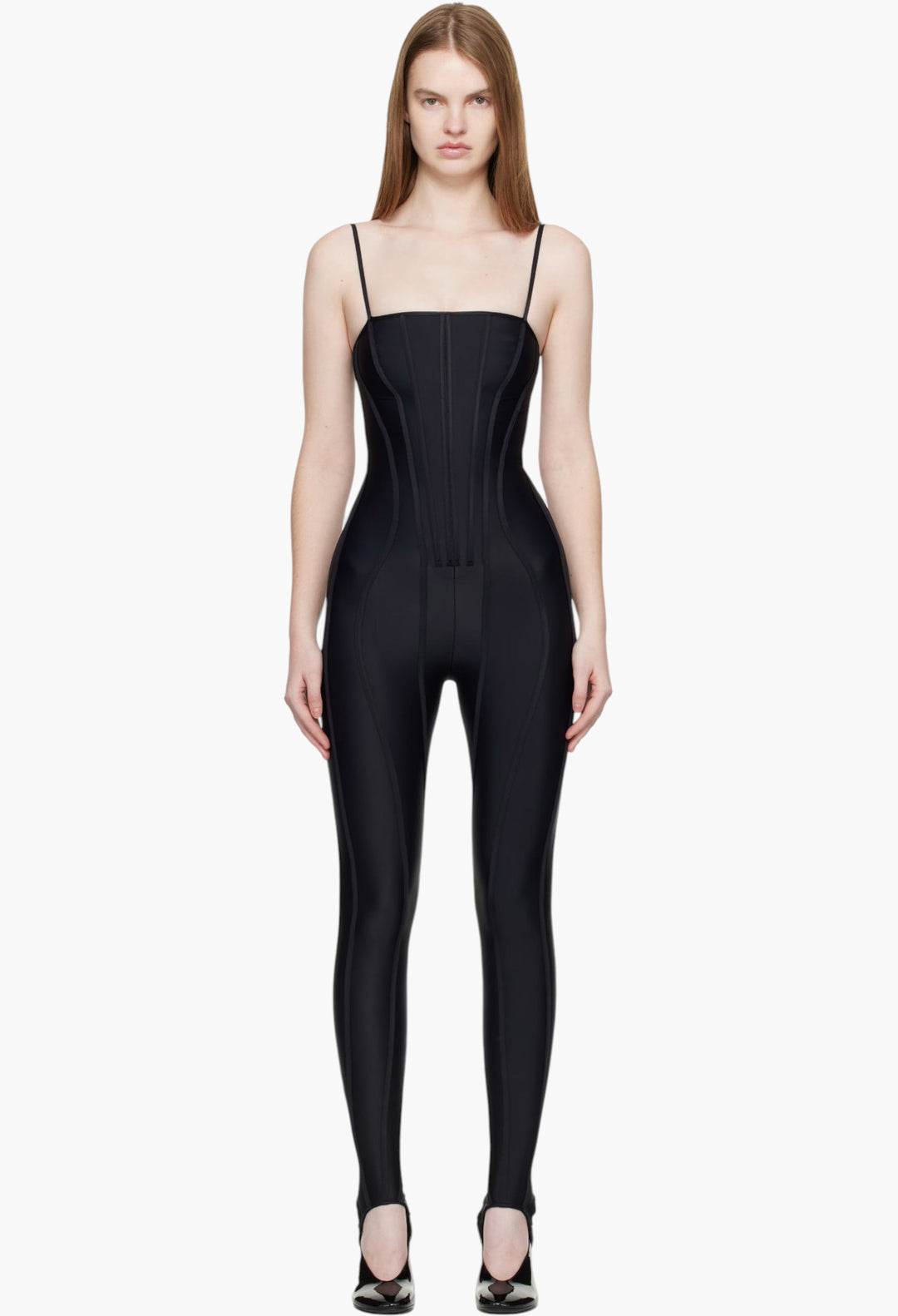 Black Boned Stretch Catsuit - GLAM MODA