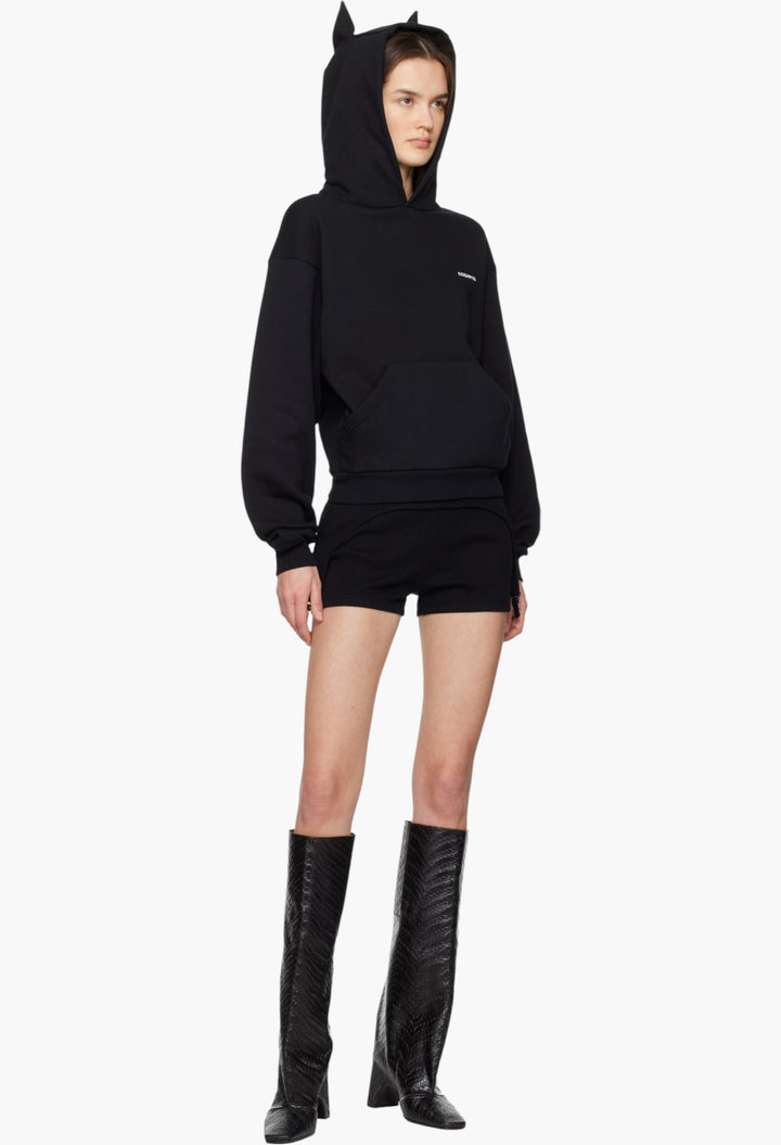 Black Horn Hoodie - GLAM MODA
