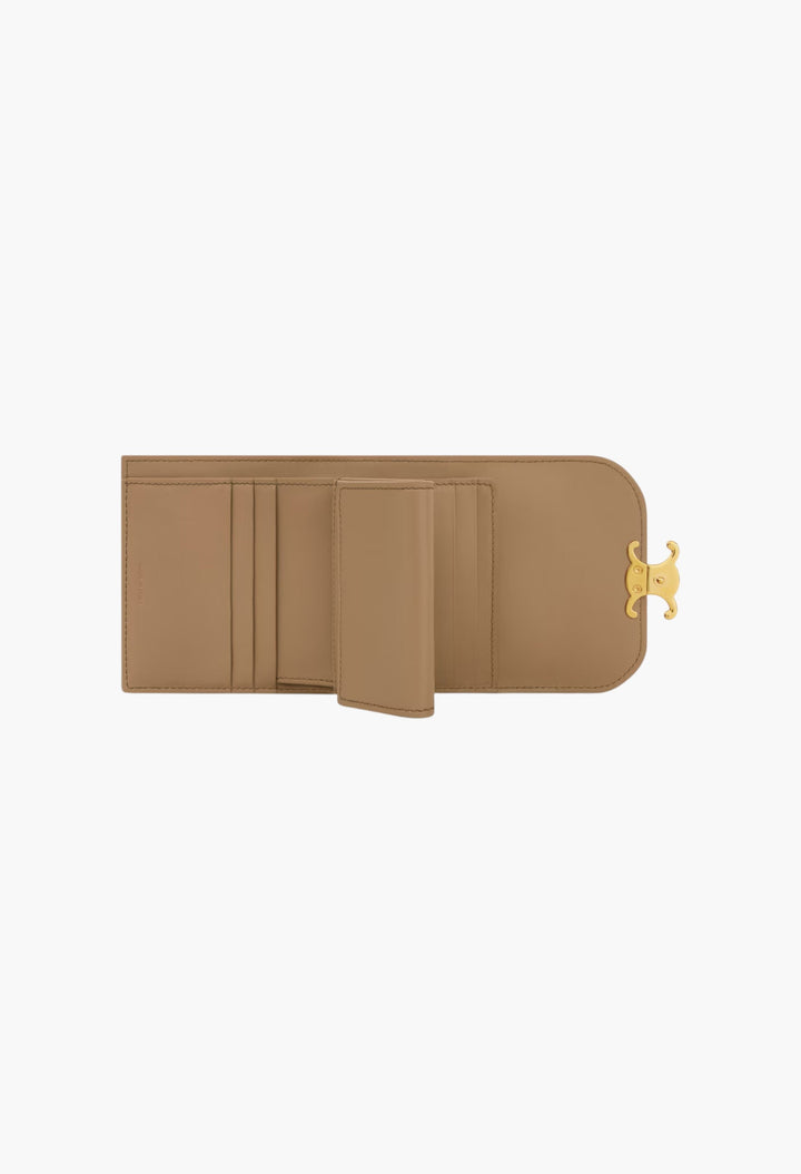 Small Flap Wallet Triomphe In Shiny Calfskin - GLAM MODA