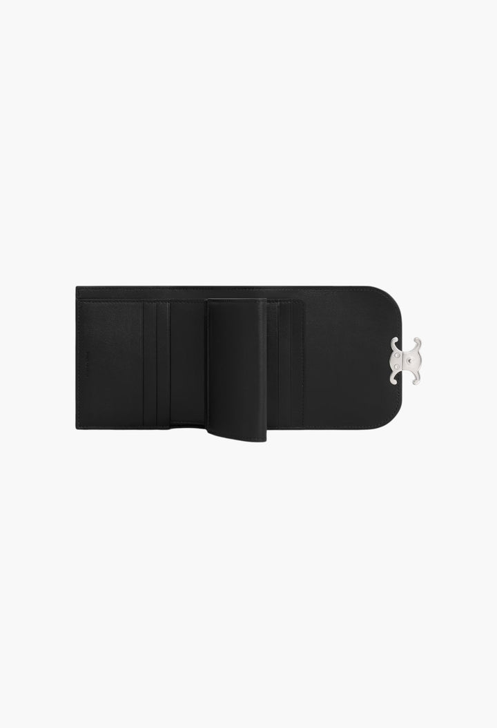 Small Flap Wallet Triomphe In Shiny Calfskin - GLAM MODA