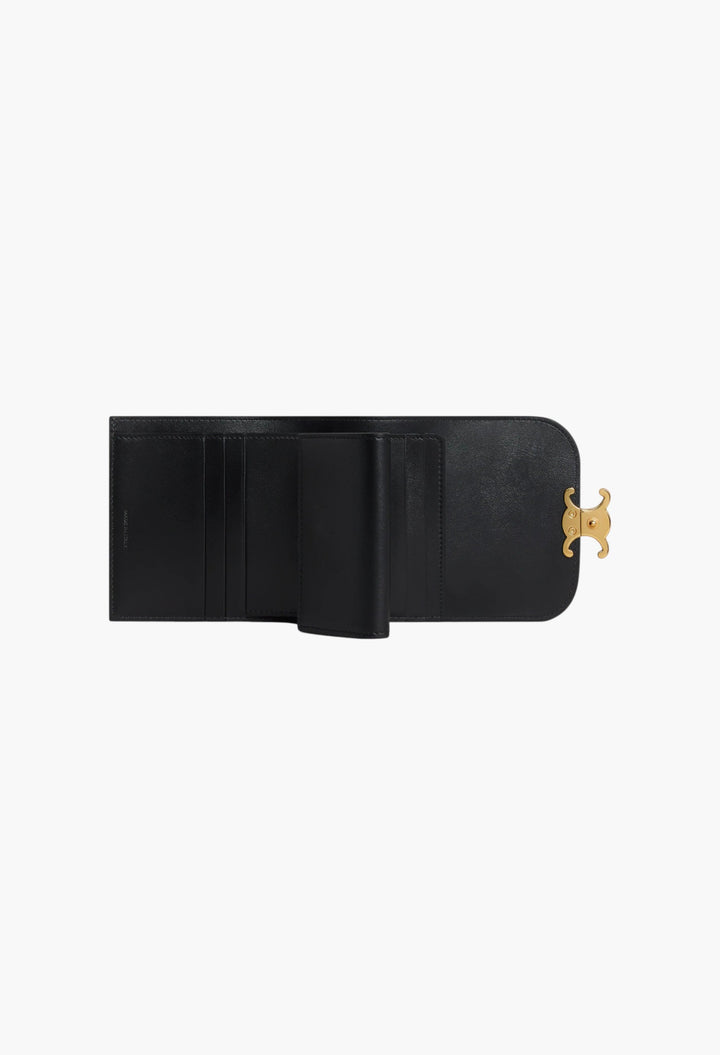Small Flap Wallet Triomphe In Shiny Calfskin - GLAM MODA