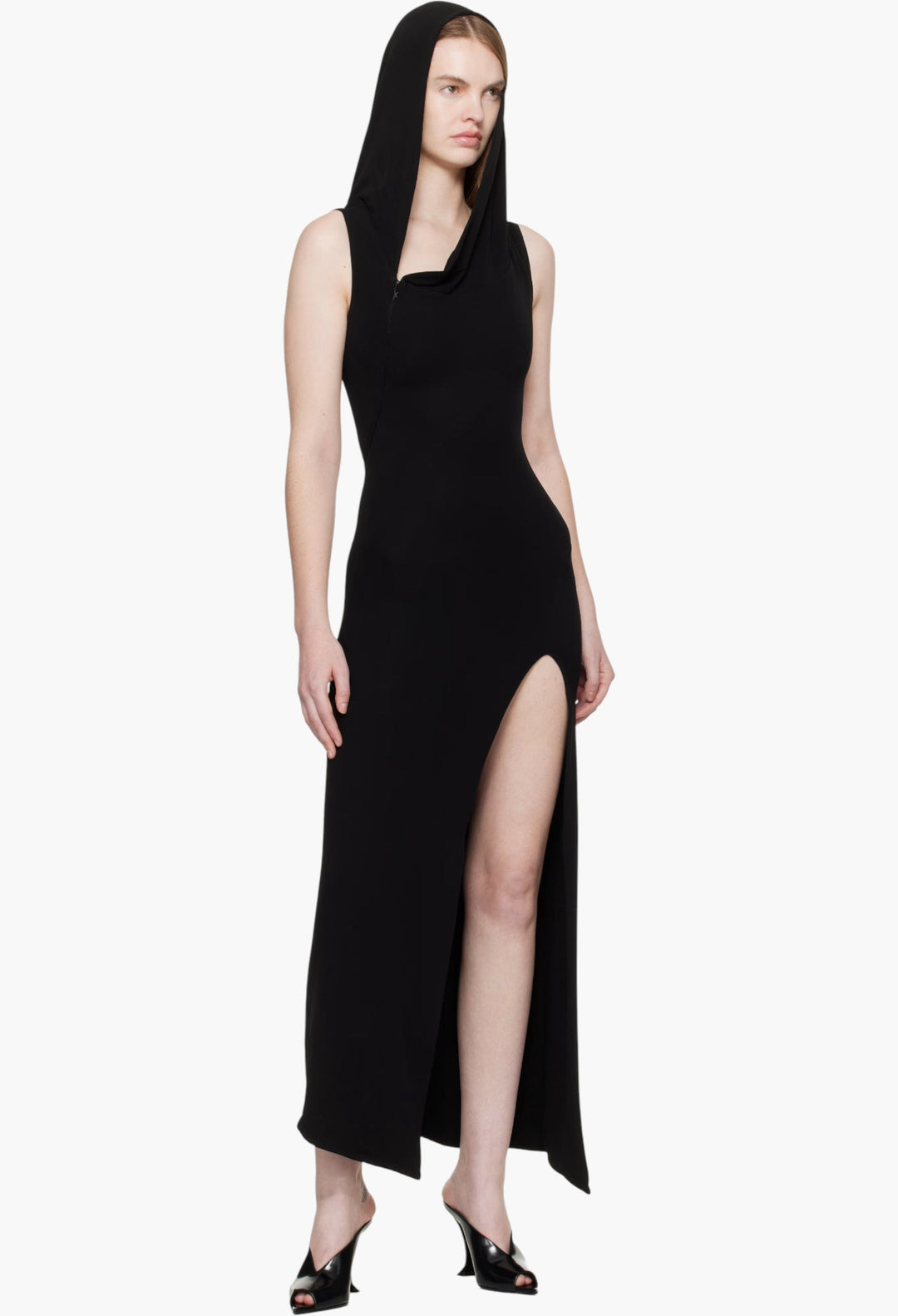 Black Hooded Sleeveless Maxi Dress - GLAM MODA