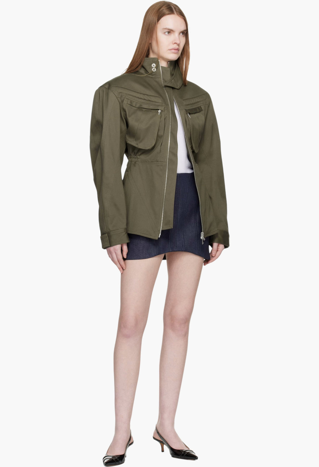 Khaki Tailored Cotton Jacket - GLAM MODA