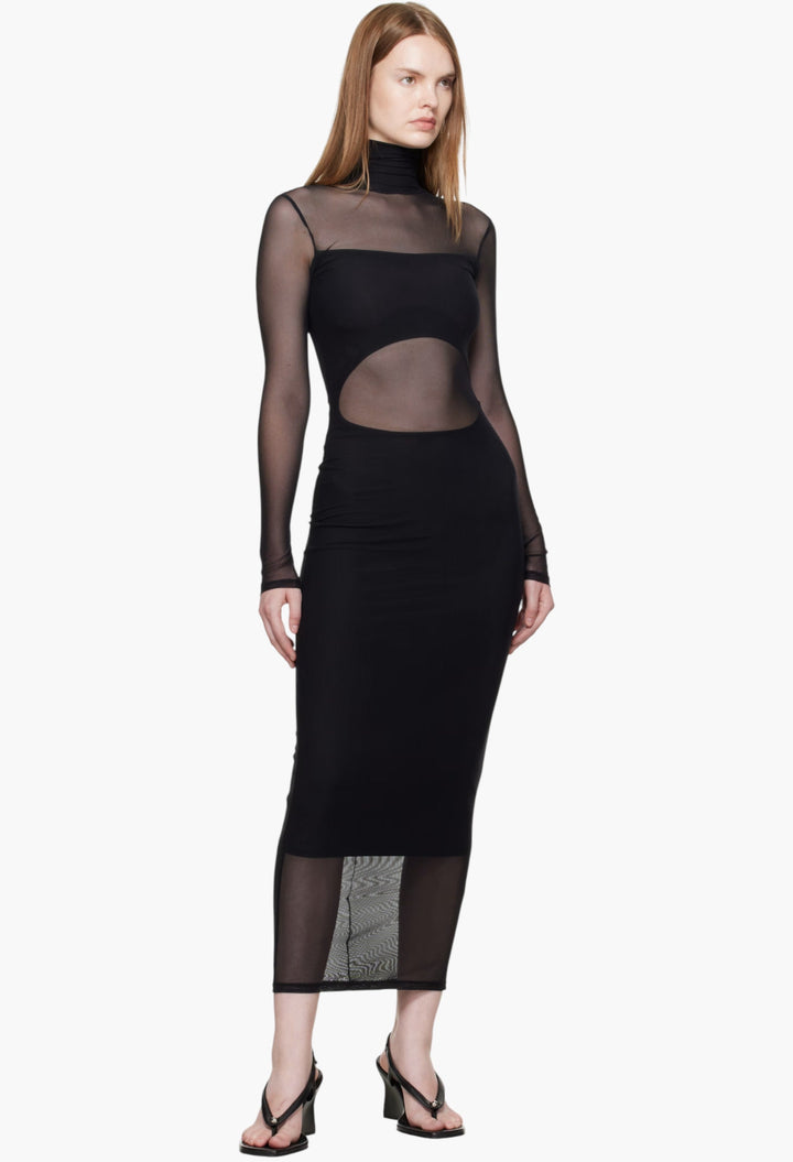 Black Illusion Midi Dress - GLAM MODA
