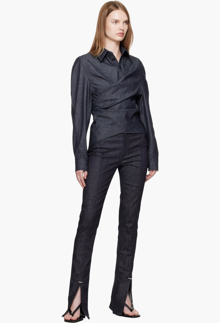 Indigo Paneled Jeans - GLAM MODA
