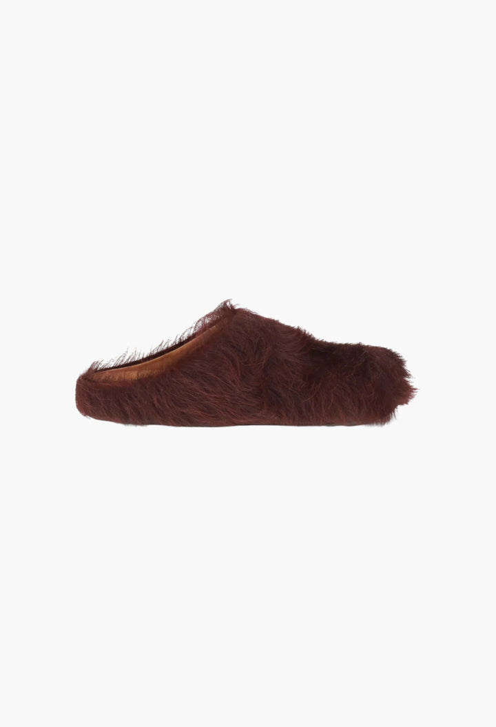 Long-haired calfskin Fussbett Mules