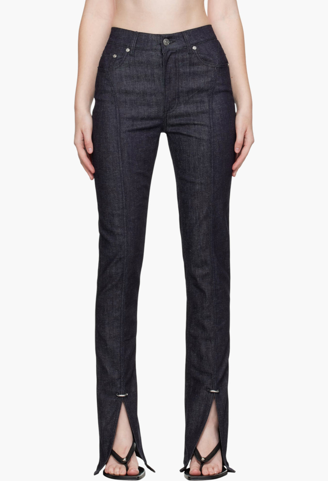 Indigo Paneled Jeans - GLAM MODA