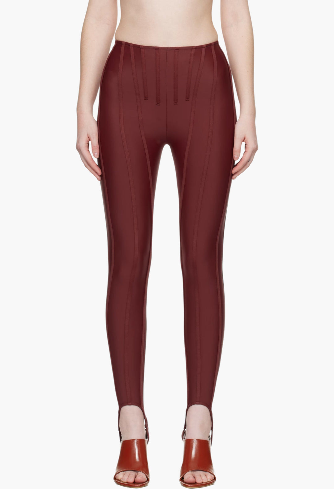 Exclusive Burgundy Corseted Leggings - GLAM MODA