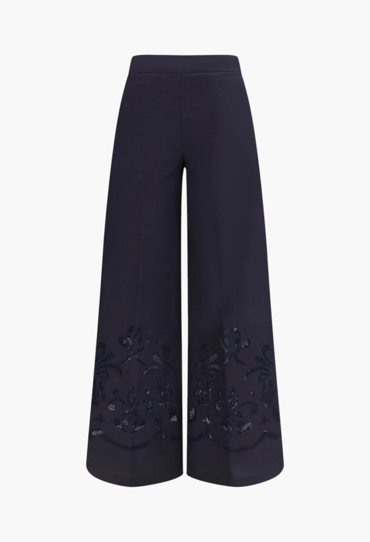 Embroidered Cotton Pants - GLAM MODA