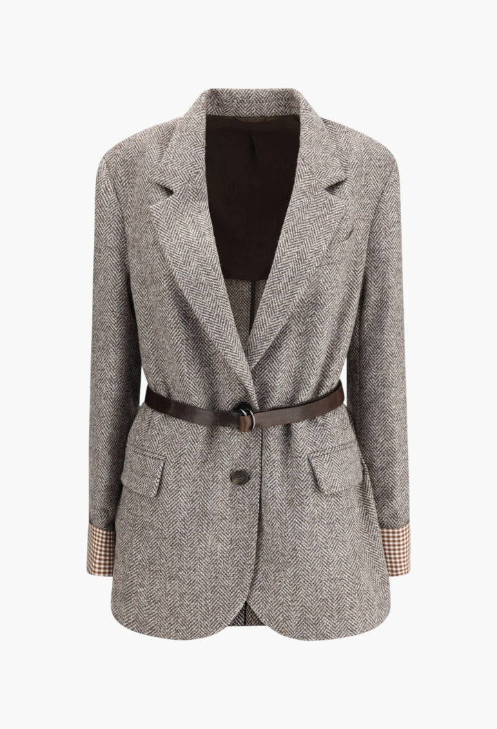 Patterned Wool Jacket - GLAM MODA