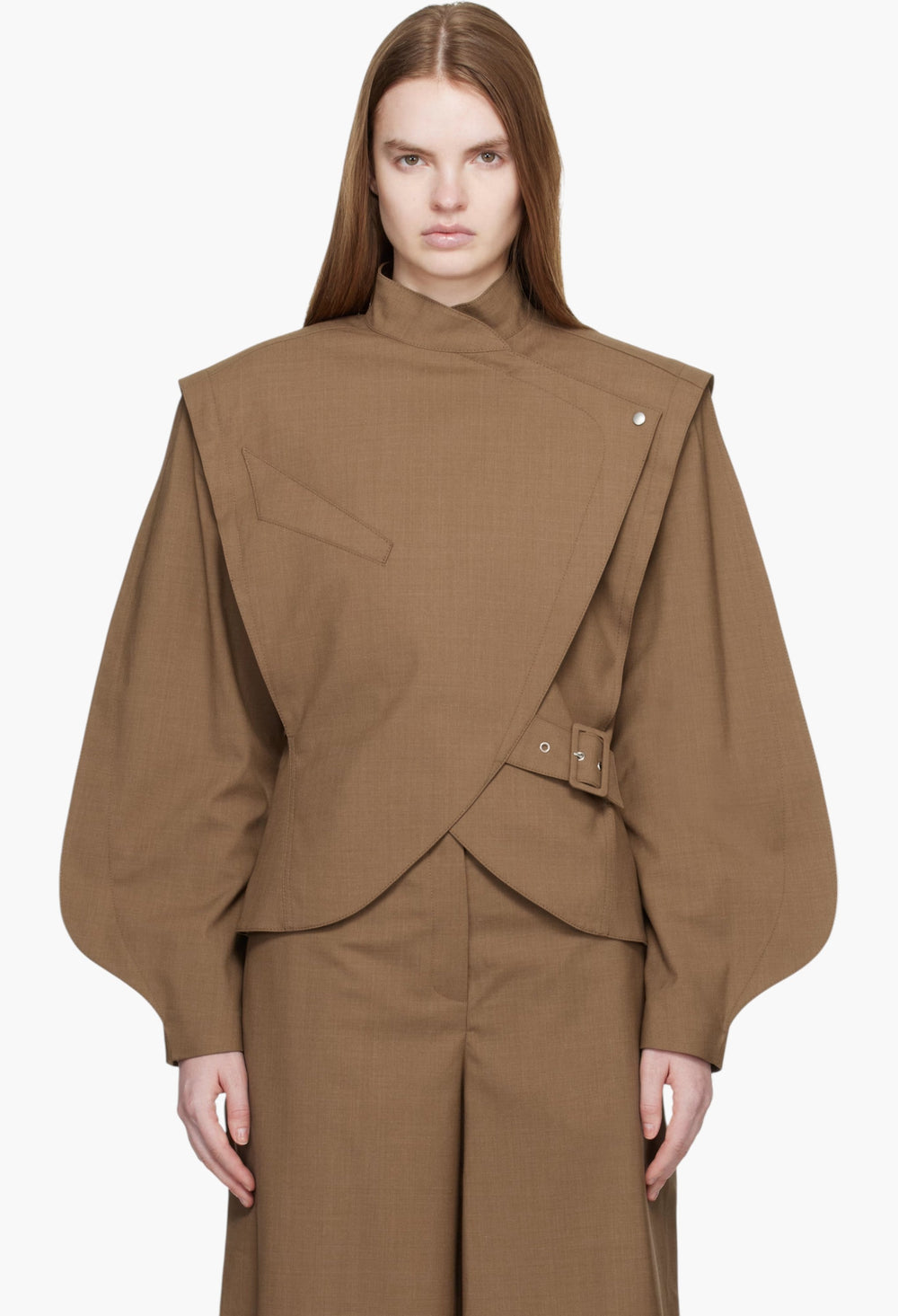 Brown Super Fine Mela Jacket - GLAM MODA