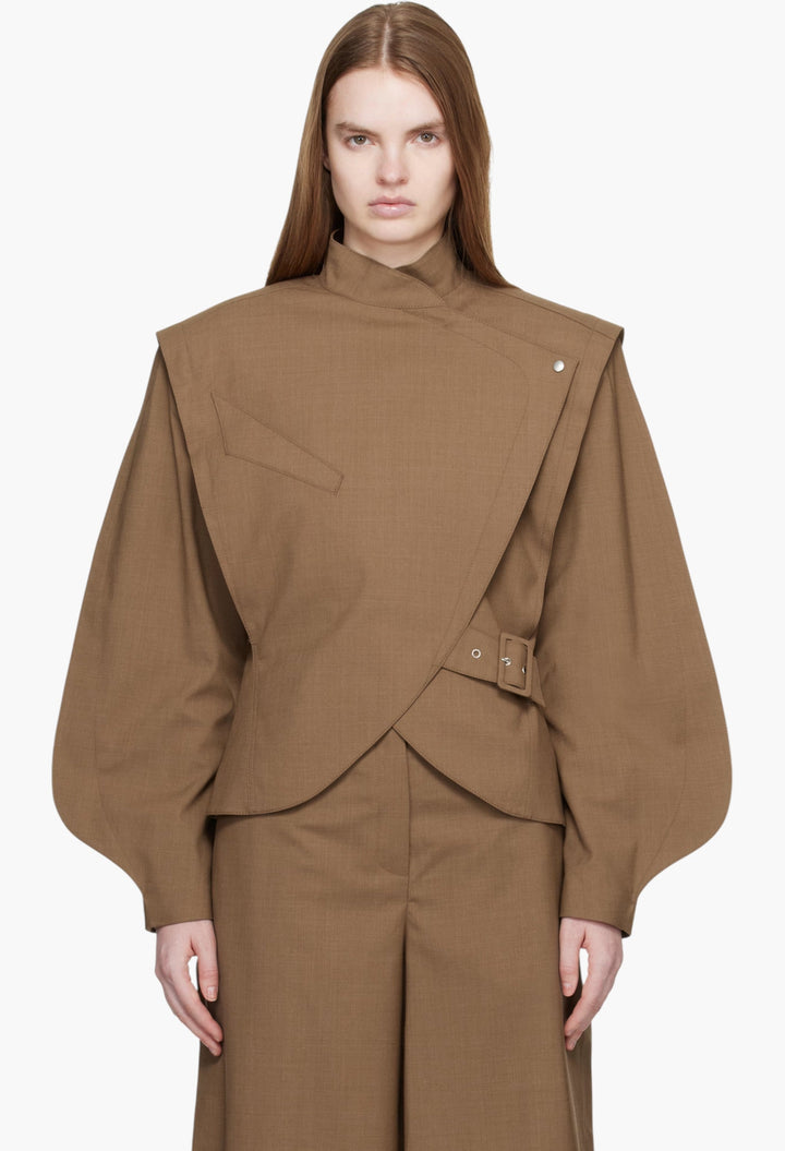 Brown Super Fine Mela Jacket - GLAM MODA