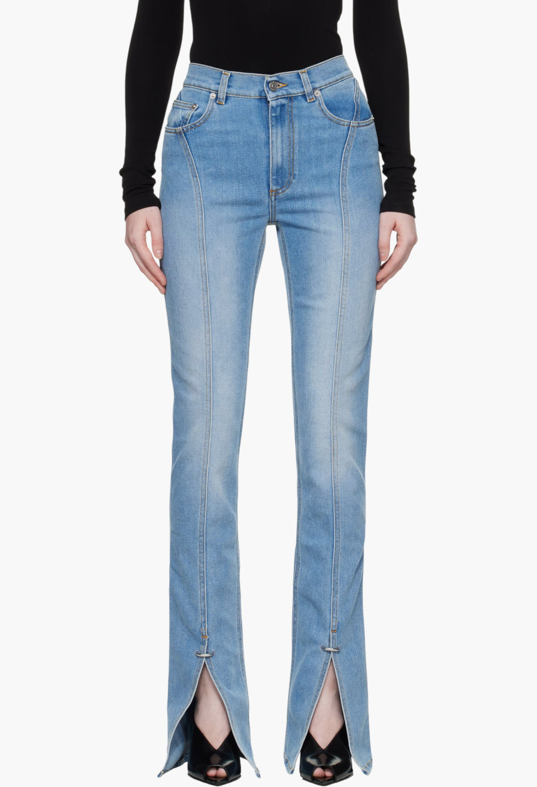 Blue Stretch Denim Jeans - GLAM MODA