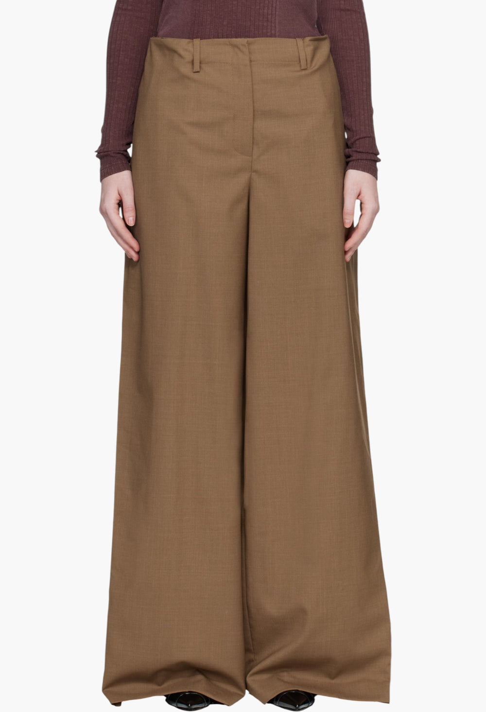 Brown Super Fine Mela Trousers - GLAM MODA