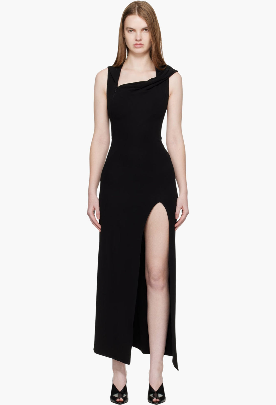 Black Hooded Sleeveless Maxi Dress - GLAM MODA