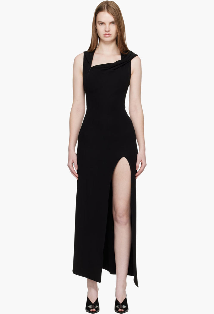 Black Hooded Sleeveless Maxi Dress - GLAM MODA