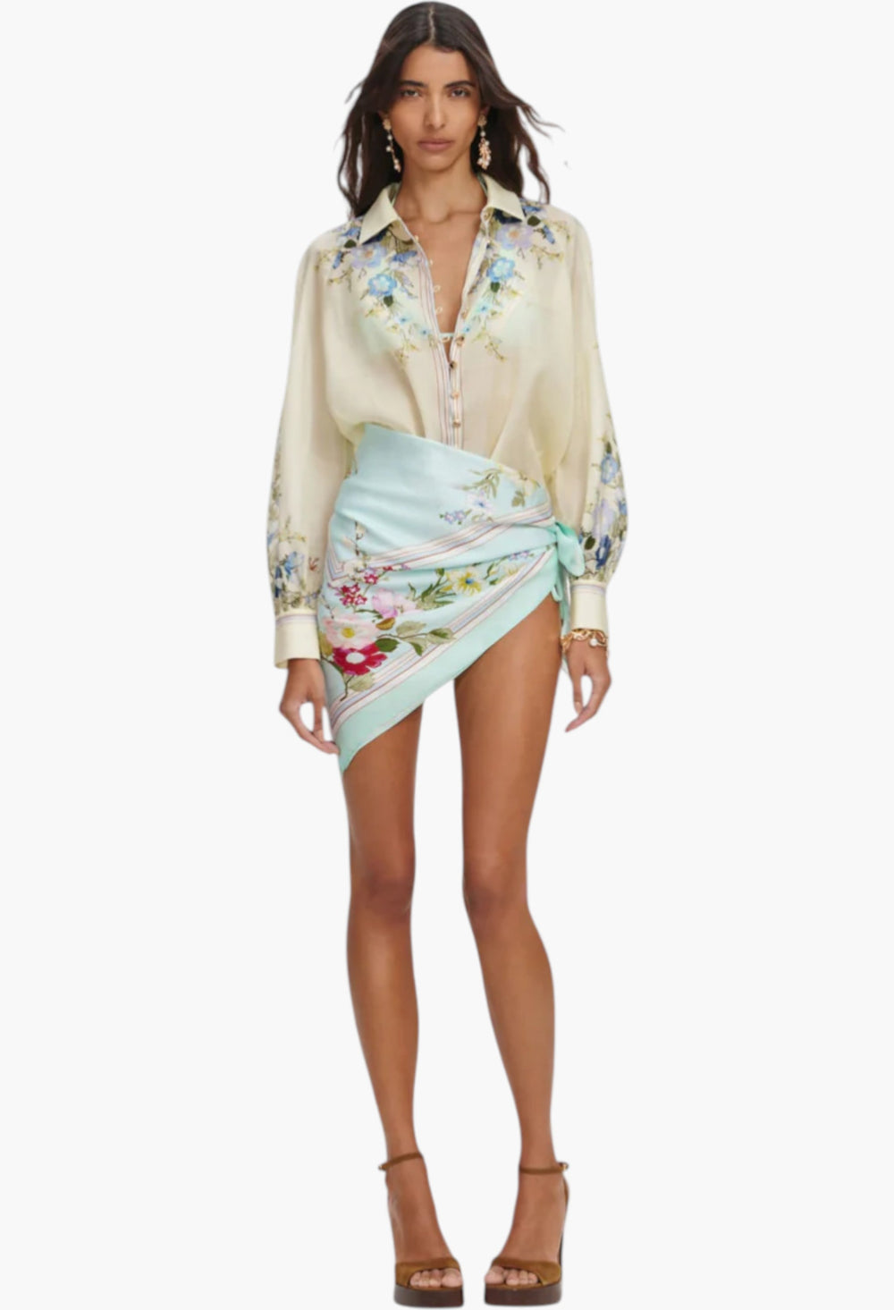 Yellow Floral Organza Blouse - GLAM MODA