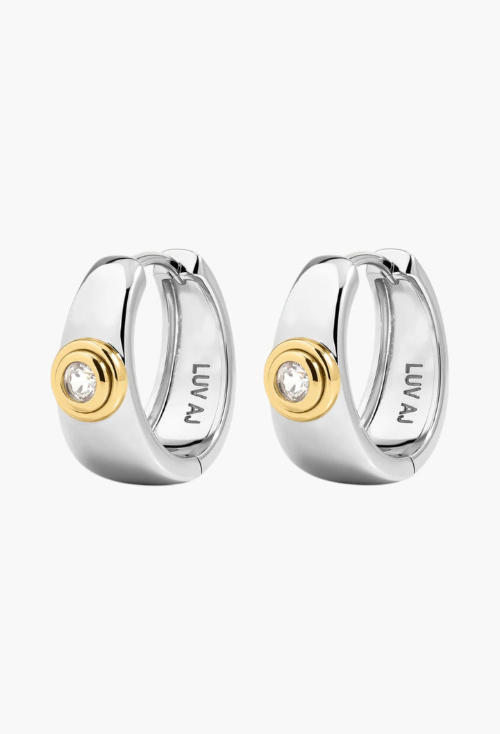 The Luna Bezel Hoops - Gold - GLAM MODA