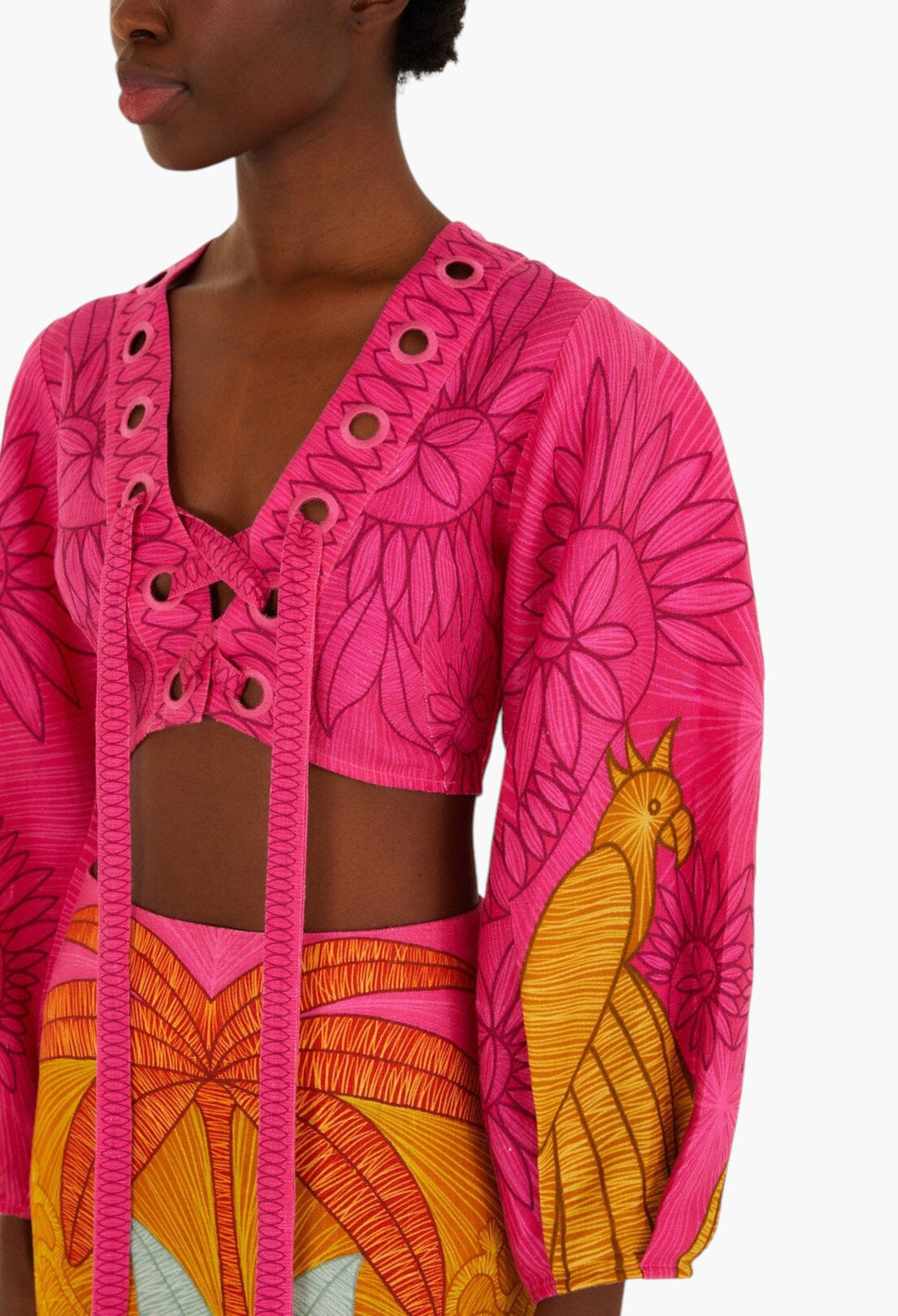 Multicolor Usiacuri Eyelet Blouse - GLAM MODA