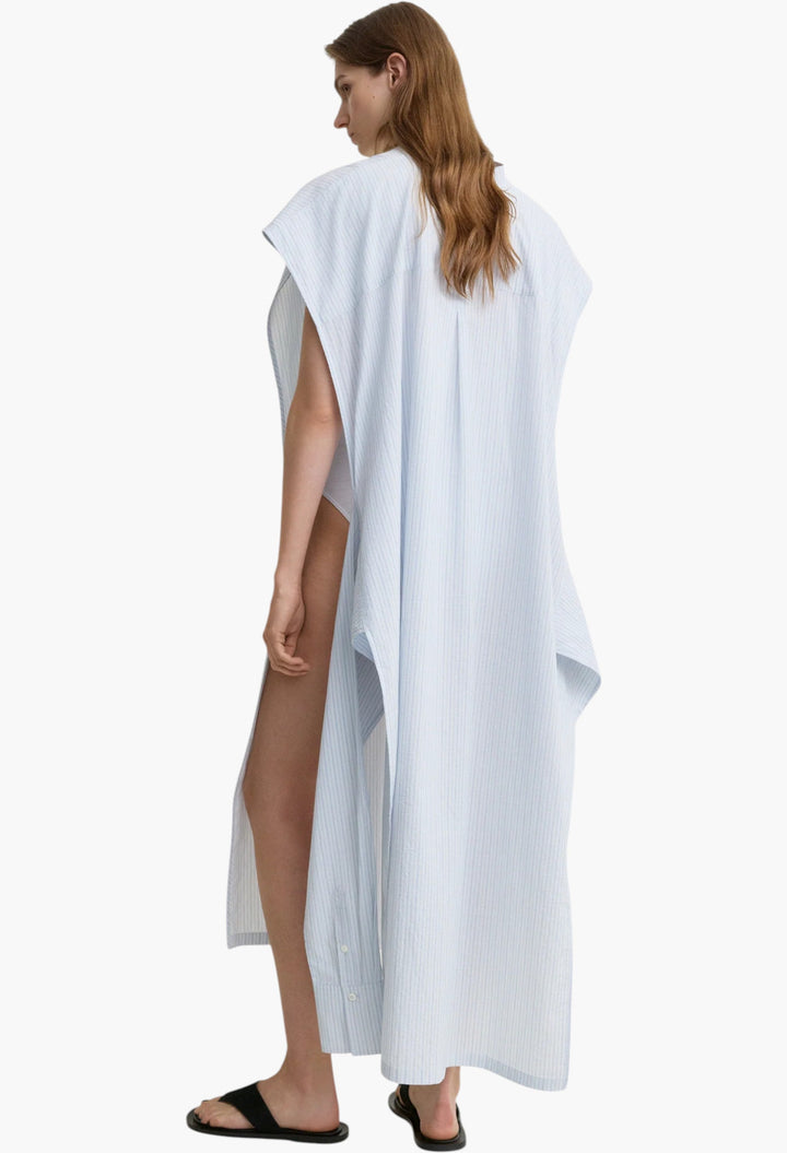 Striped Tie-Sleeve Dress Blue/White
