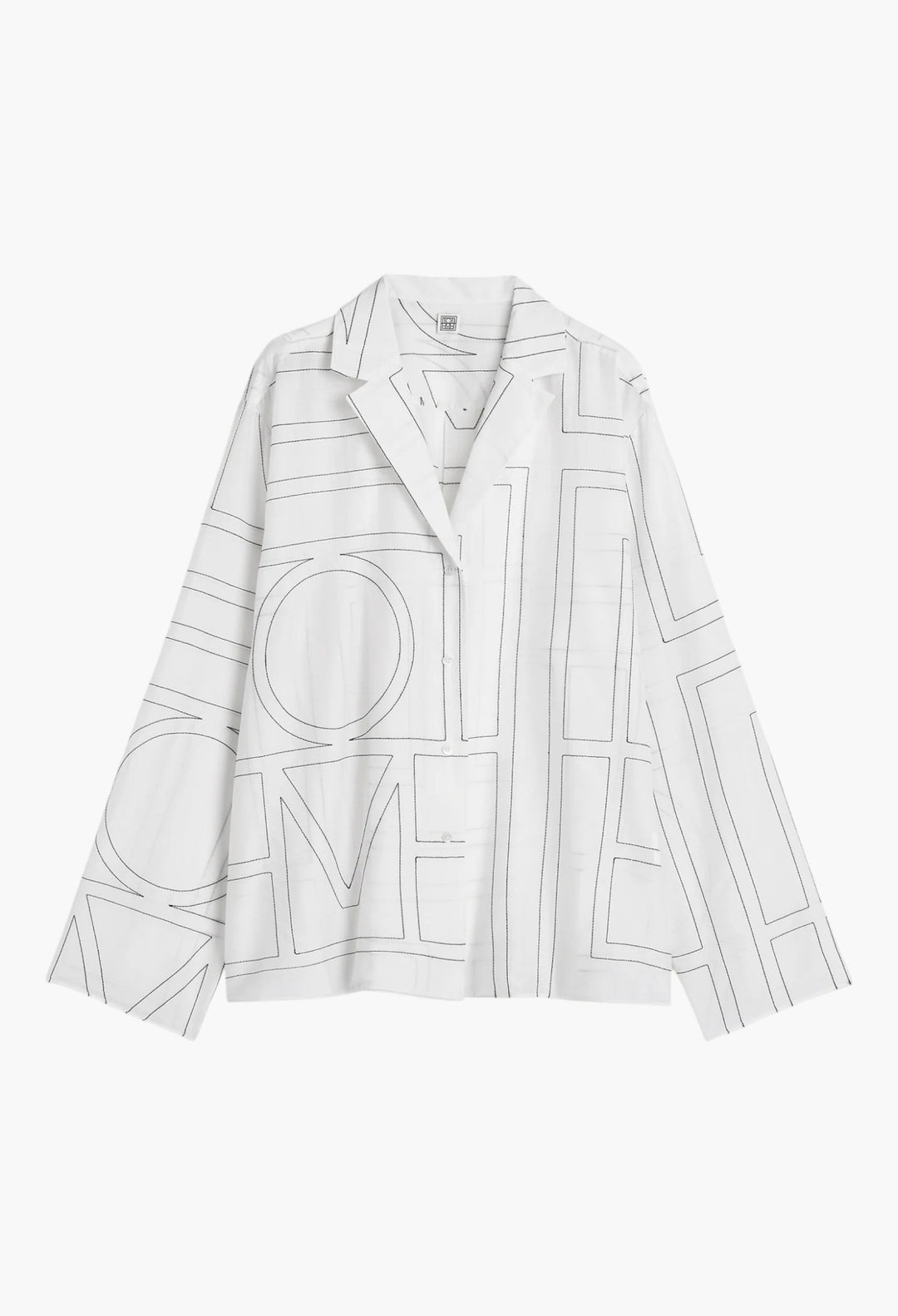 Monogram Cotton-Blend Pj Top White/Black