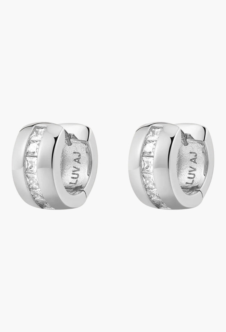 The Pave Stripe Monaco Huggies - GLAM MODA