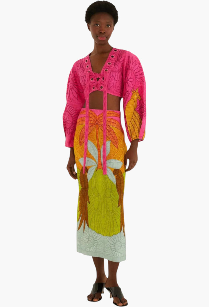 Multicolor Usiacuri Eyelet Blouse - GLAM MODA