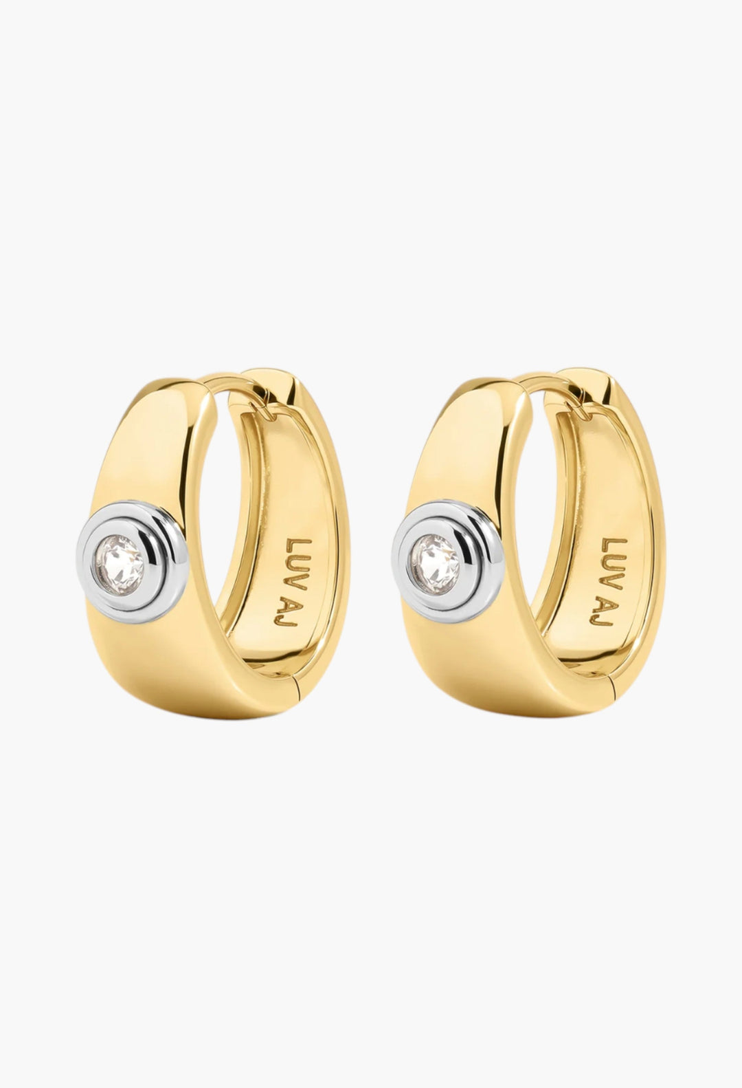 The Luna Bezel Hoops - Gold - GLAM MODA